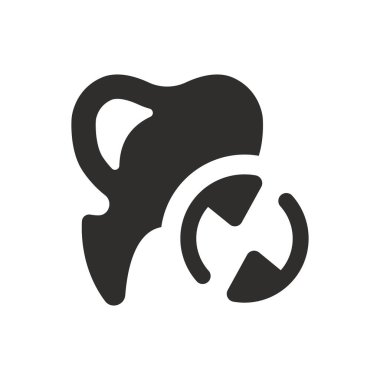 Beyaz arkaplanda diş denetleme simgesi