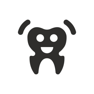 Beyaz arkaplanda sağlıklı diş simgesi