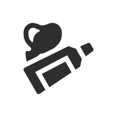 Beyaz arkaplanda diş macunu simgesi