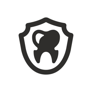 Beyaz arkaplanda diş koruma simgesi