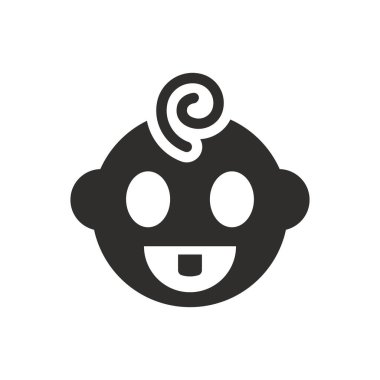 Beyaz arkaplanda bebek ilk diş simgesi