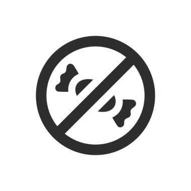 Beyaz arkaplanda yasaklanmış şeker simgesi