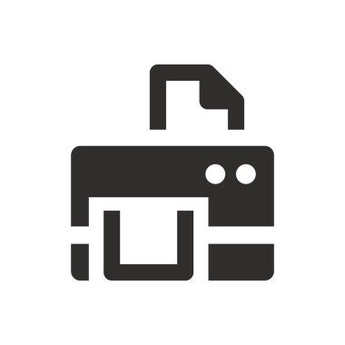 Beyaz arkaplanda yazıcı simgesi