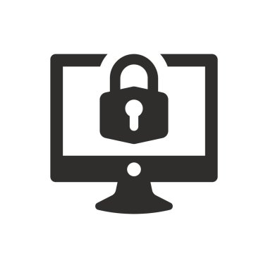 Beyaz arkaplanda bilgisayar güvenlik kilidi simgesi