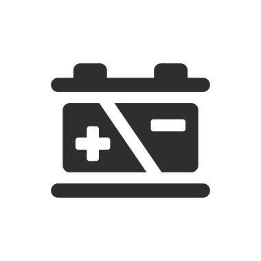 Beyaz arkaplanda pil elektrik güç simgesi