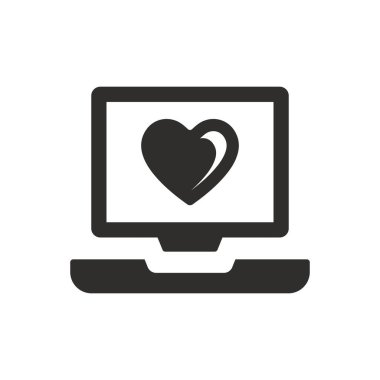 Beyaz arkaplanda favori dizüstü bilgisayar simgesi