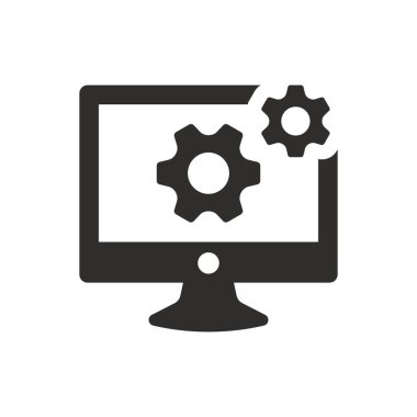 Beyaz arkaplanda bilgisayar yapılandırma simgesi