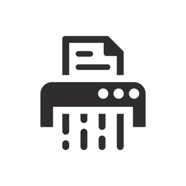 Beyaz arkaplanda kağıt öğütücü simgesi