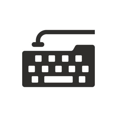 Beyaz arkaplanda klavye simgesi