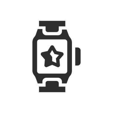 Beyaz arkaplanda yıldız akıllı saat simgesi