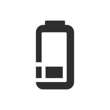 Beyaz arkaplanda düşük enerjili pil simgesi