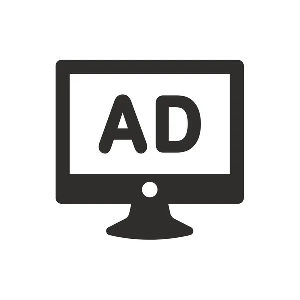 Online Advertenties Pictogram Witte Achtergrond — Stockvector