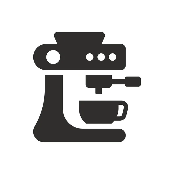 白色背景的咖啡机图标 — 图库矢量图片