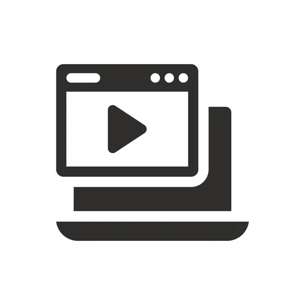 Icône Réunion Vidéo Sur Fond Blanc — Image vectorielle