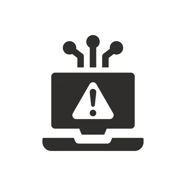 Icono Alerta Web Sobre Fondo Blanco — Vector de stock