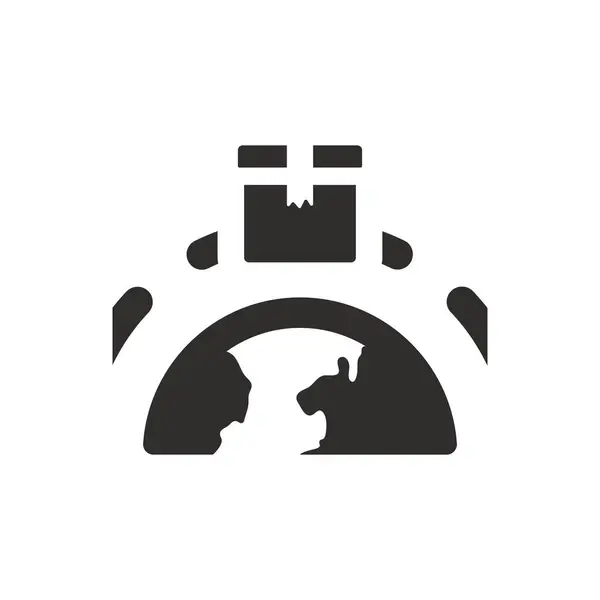 Icona Internazionale Spedizione Pacchi Sfondo Bianco — Vettoriale Stock