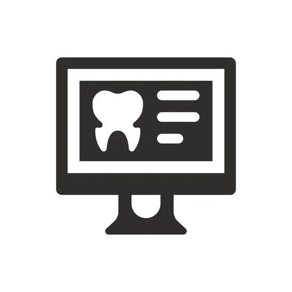 Ícone Site Dental Fundo Branco —  Vetores de Stock