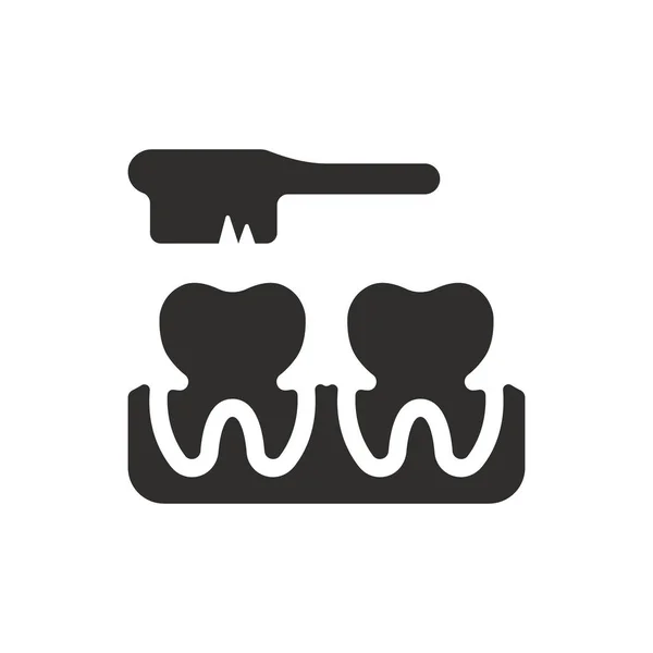 Icono Limpieza Dental Sobre Fondo Blanco — Archivo Imágenes Vectoriales