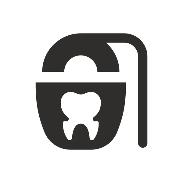 Zahnseide Symbol Auf Weißem Hintergrund — Stockvektor