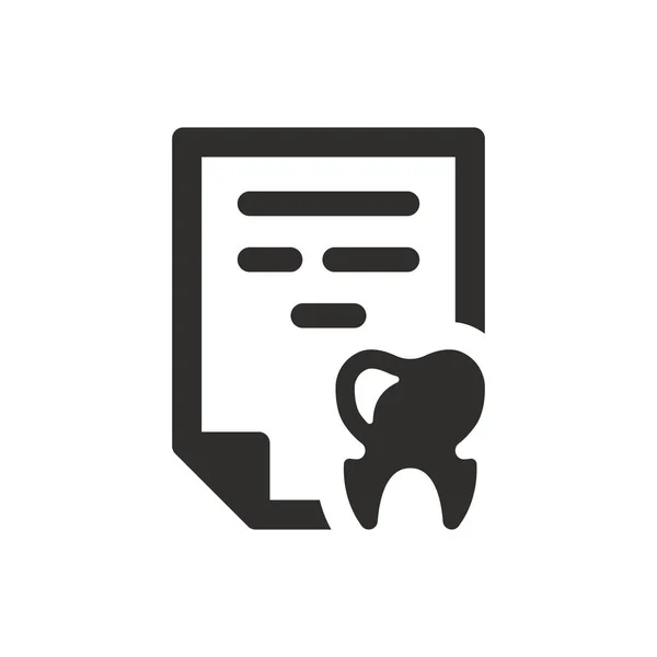 Icono Factura Tratamiento Dental Sobre Fondo Blanco — Vector de stock