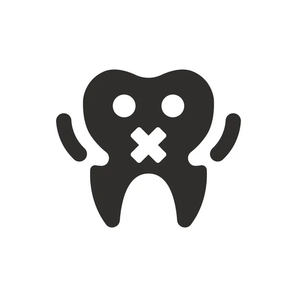Ungesunde Zähne Symbol Auf Weißem Hintergrund — Stockvektor