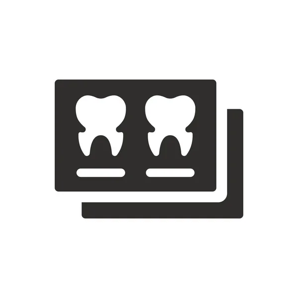 Denti Icona Raggi Sfondo Bianco — Vettoriale Stock