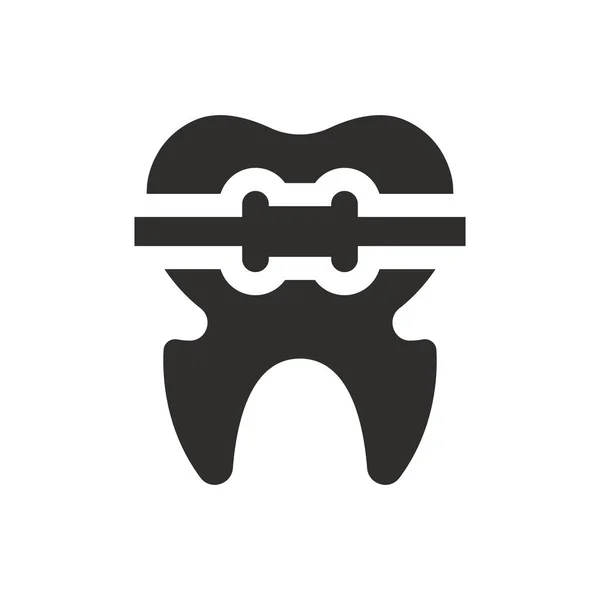 Tooth Brace Icon White Background — Stock Vector
