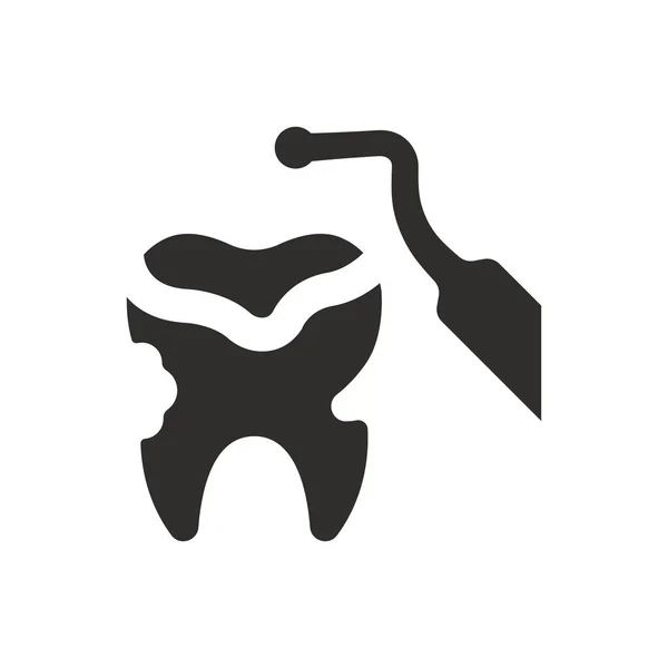 Tanden Verwijderen Pictogram Witte Achtergrond — Stockvector