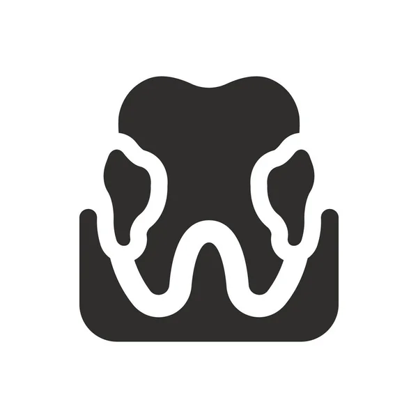 Icona Della Gomma Dentale Sfondo Bianco — Vettoriale Stock