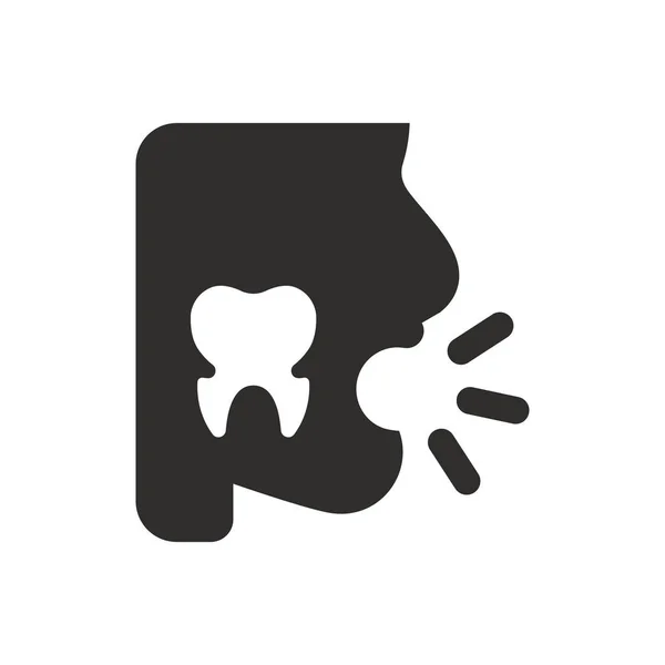 Icona Del Dolore Denti Sfondo Bianco — Vettoriale Stock