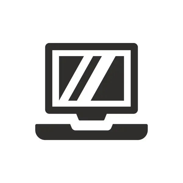 Ícone Laptop Fundo Branco — Vetor de Stock