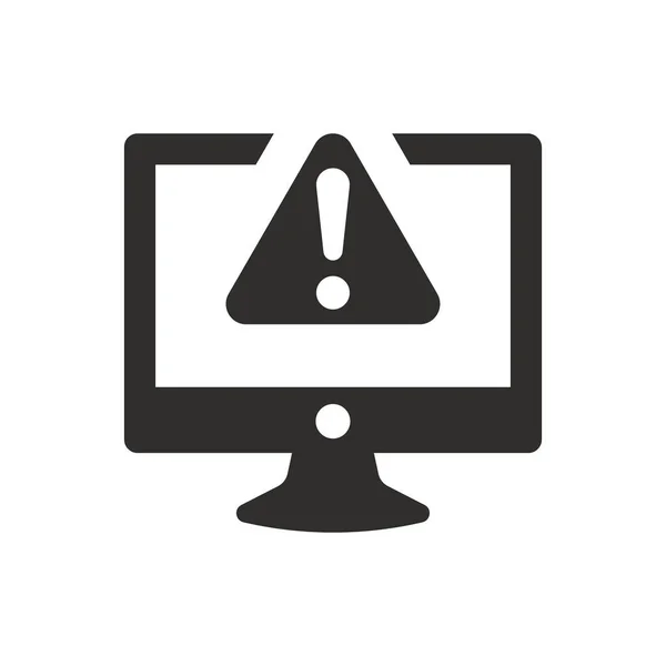 Laptop Warnsymbol Auf Weißem Hintergrund — Stockvektor