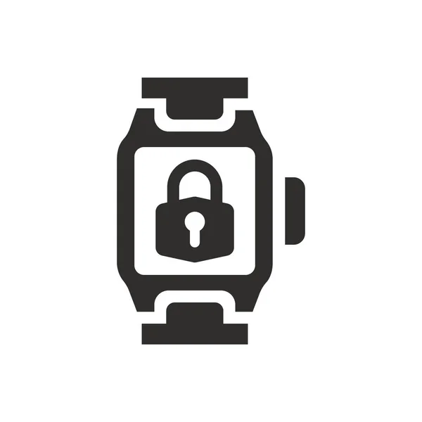 Lock Smart Watch Icon White Background — Stock Vector