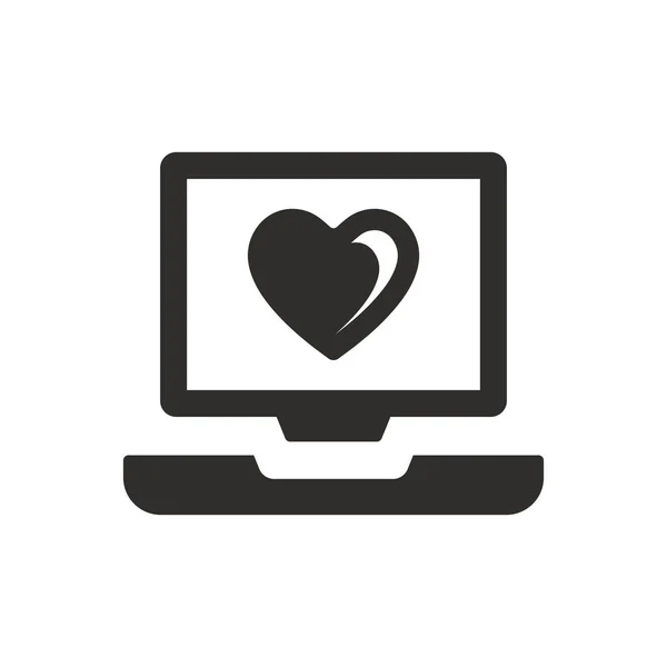 Favorite Laptop Icon White Background — Stock Vector