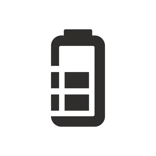 Icône Batterie Demi Charge Sur Fond Blanc — Image vectorielle