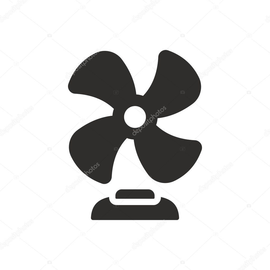 Cooling fan icon on white background