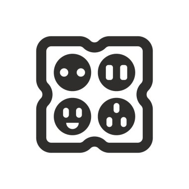 Beyaz arkaplanda duvar enerjisi soket simgesi