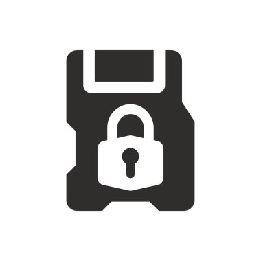 Beyaz arkaplanda güvenli hafıza kartı simgesi