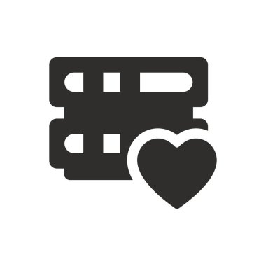 Beyaz arkaplanda veritabanı sunucu yer imi simgesi