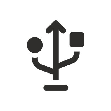 Beyaz arkaplanda USB bağlantı simgesi