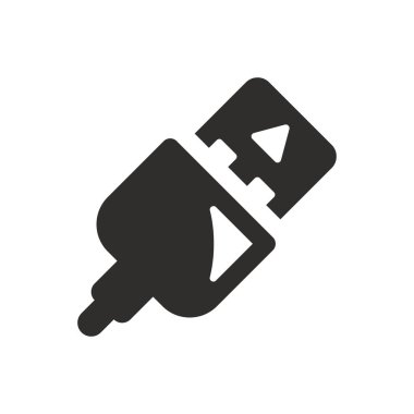 Beyaz arkaplanda kablo simgesi gönder