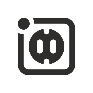 Beyaz arkaplanda güç soketi simgesi