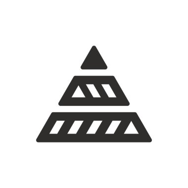 Beyaz arkaplanda üçgen segment bilgi simgesi