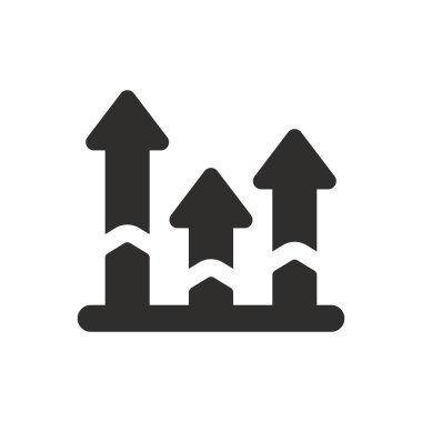 Beyaz arkaplanda grafik simgesini ilerlet