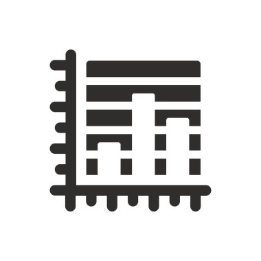 Beyaz arkaplanda çubuk şeması simgesi