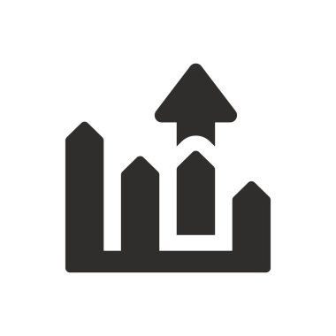 Beyaz arka plan üzerinde ilerleme grafik simgesi