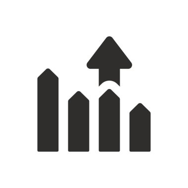 Beyaz arkaplanda çubuk veri raporu simgesi