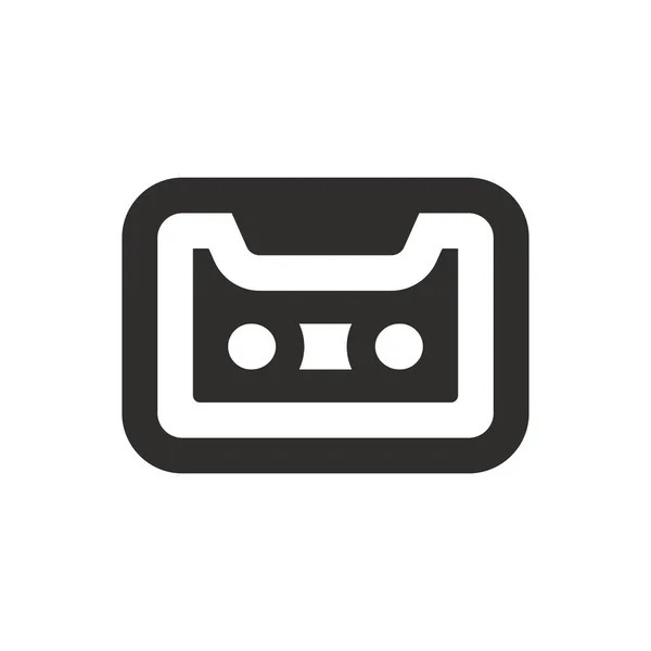 Cassette Recorder Icon White Background — Stockvektor
