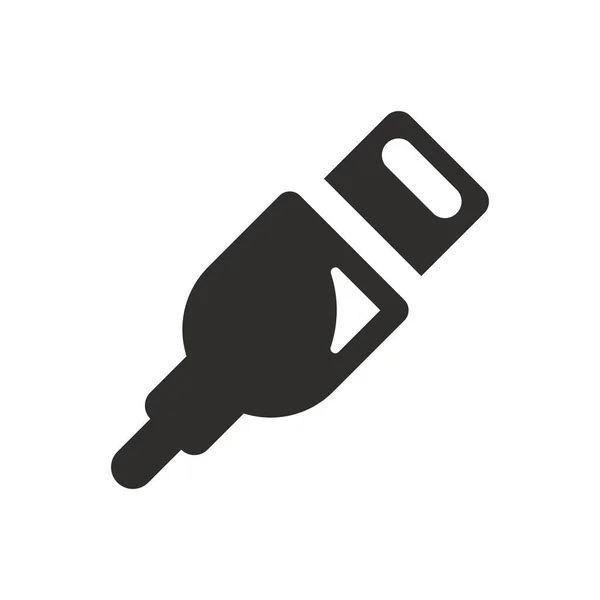 Energy Input Cable Icon White Background — Vettoriale Stock