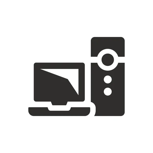 Desktop Workstation Icon White Background — Stok Vektör